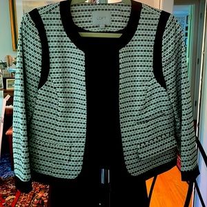 LOFT black/white tweed-style blazer, Sz 6